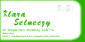 klara selmeczy business card